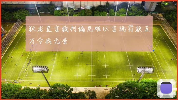 狄龙直言裁判偏见难以言说罚款五万令我无奈